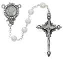 Silver Pearls of Mary Rosary