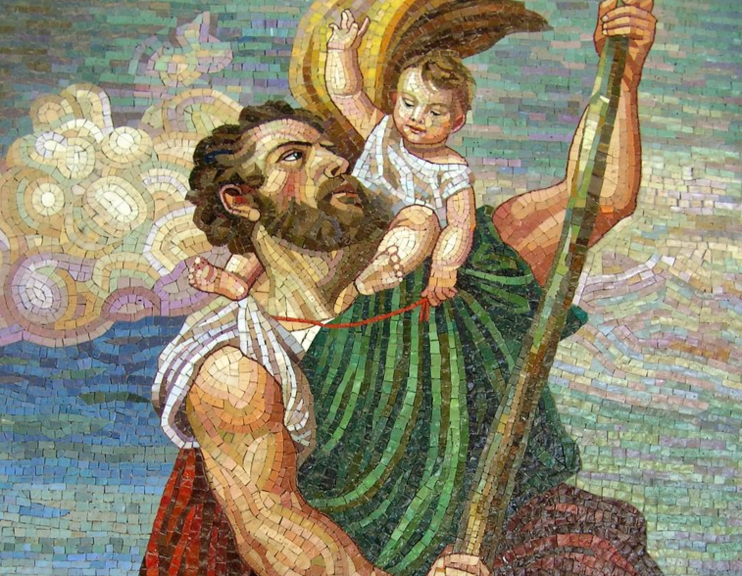 Saint Christopher carrying Christ child.